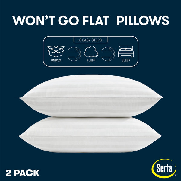 Serta Won't Go Flat Polyester Jumbo Medium Support Pillow & Reviews